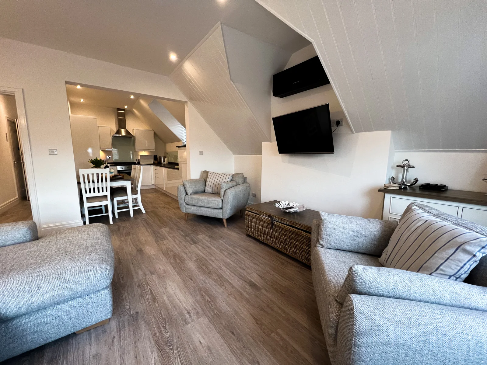 Living and dining space in Sunrise Apartment