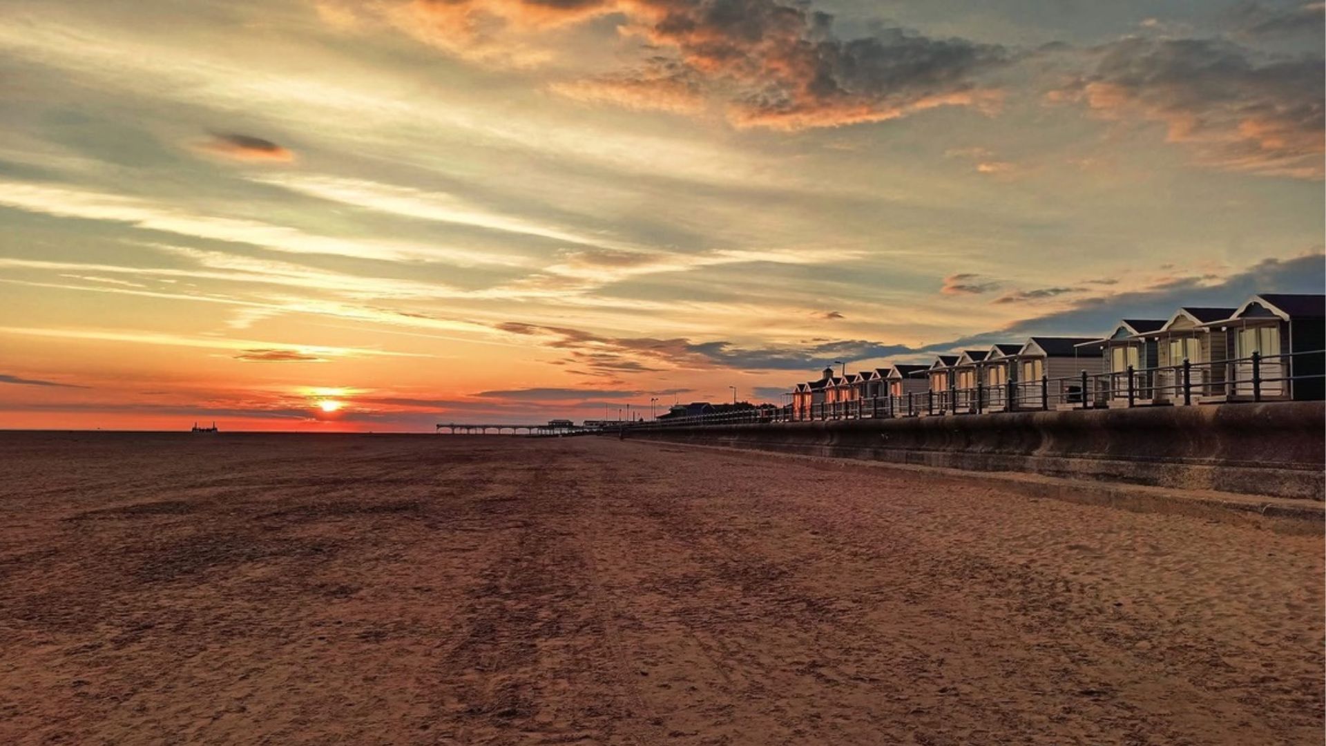 Evening light over St Annes beach